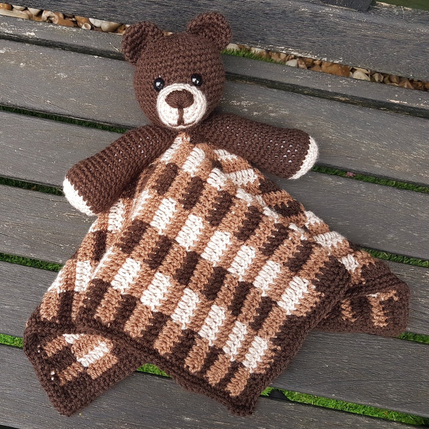 Bear Baby Blanket & Bear Lovey Baby Shower Set Crochet Patterb | Multipurpose Baby Blanket Toy Play Mat, Teddy Security Blanket Baby Shower