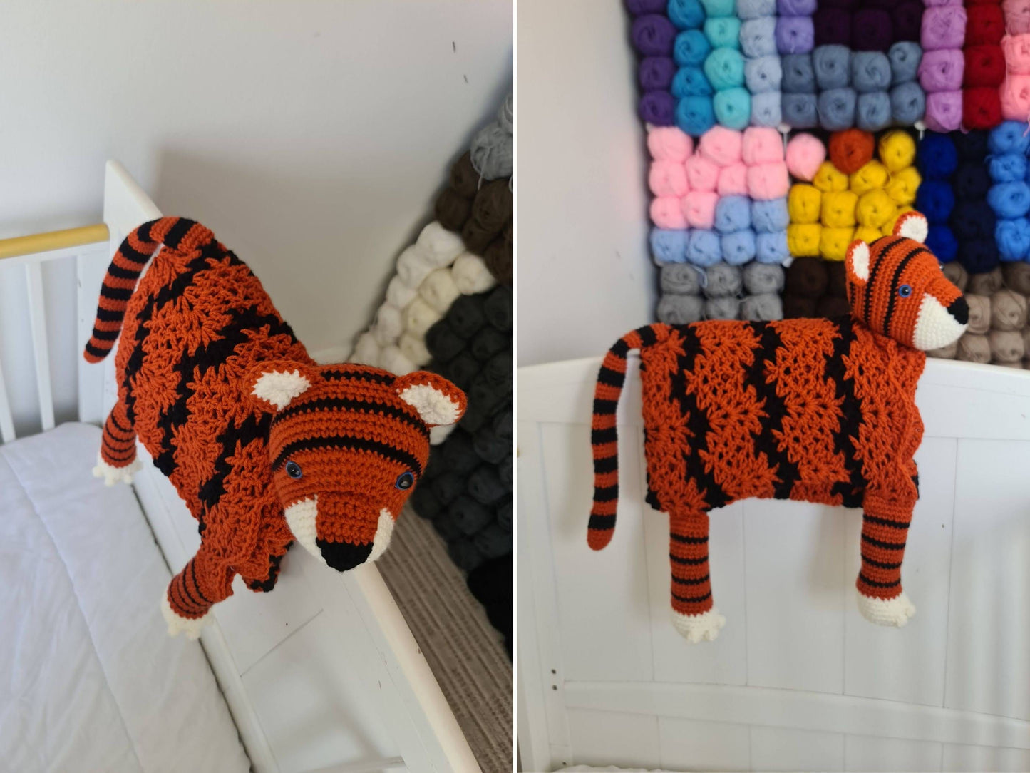 3in1 Jungle Tiger Folding Baby Blanket Crochet Pattern | Pram Toy Security Blanket Lovey Tiger Baby Shower Baby Gift Birthday Nursery Decor