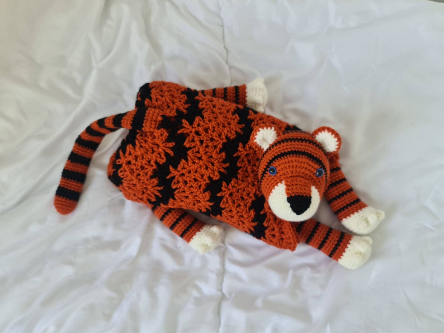 3in1 Jungle Tiger Folding Baby Blanket Crochet Pattern | Pram Toy Security Blanket Lovey Tiger Baby Shower Baby Gift Birthday Nursery Decor