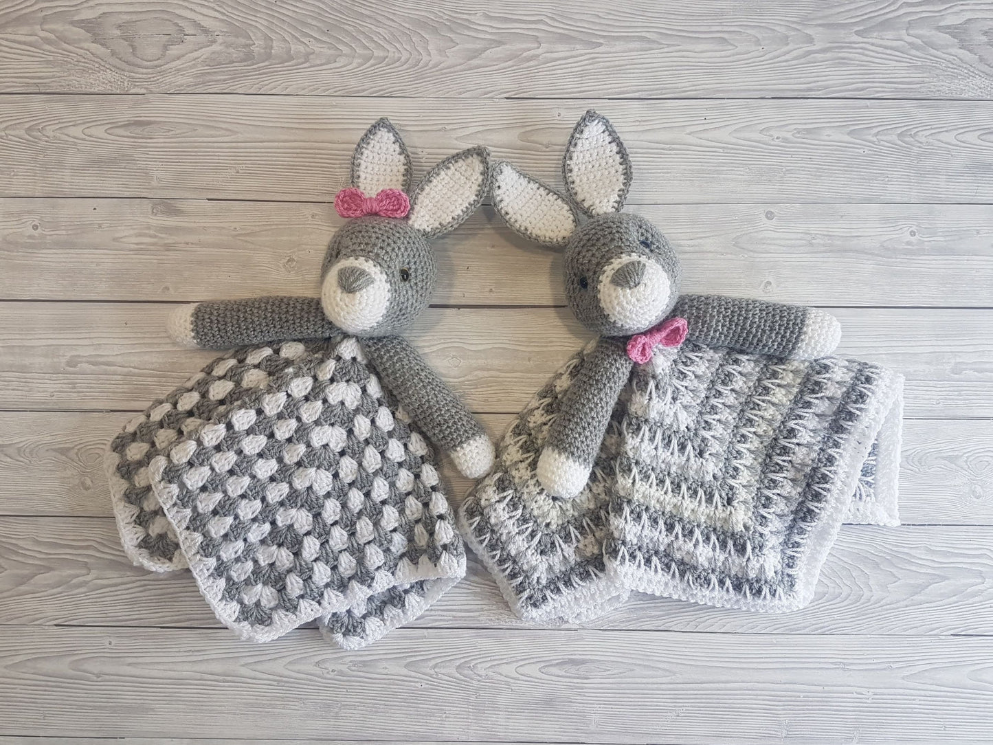 Bun Bun Bunny Loveys Blanket Crochet Patterns | Security Blanket Baby Shower Gift | Farm Animals Baby Lovey Cuddle Play Toy Amigurumi Bunny