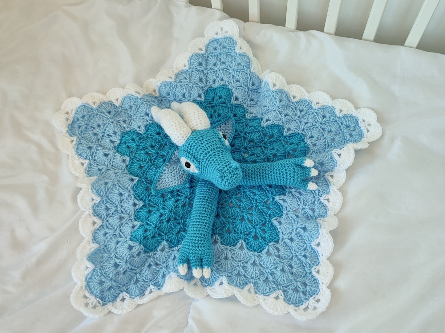 Dragon Baby Blanket & Lovey Baby Shower Set CROCHET PATTERN | Dragon Cot Blanket and Dragon Amigurumi Comforter Pattern | Crochet Baby Gift