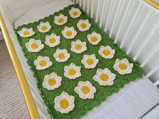 White Waterlily Baby Blanket Lapghan Crochet Pattern | Flower Blanket Baby Shower Gift Granny Square Blanket Baby Gift Christmas Birthday