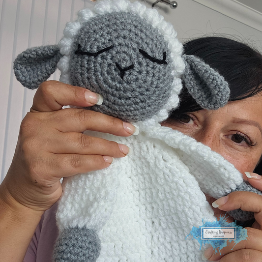Lamb Ragdoll Baby Lovey Blanket Comforter Security Blanket Crochet Pattern | Baby Shower Gift - Farm Animals Sheep Lovey - Blankie For Baby