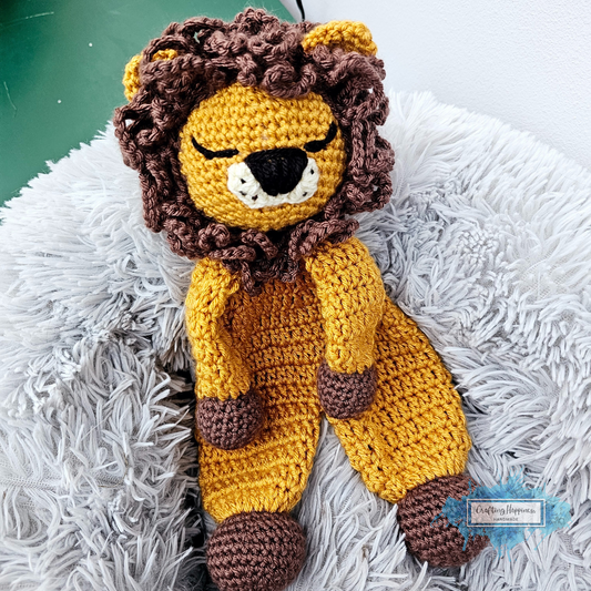 Crochet Lion Rag Doll Pattern - Kawaii Lion Cuddler - Sleepy & Open Eye Version - Soft Toy - Amigurumi Lion - Nursery Decor Baby Shower Gift