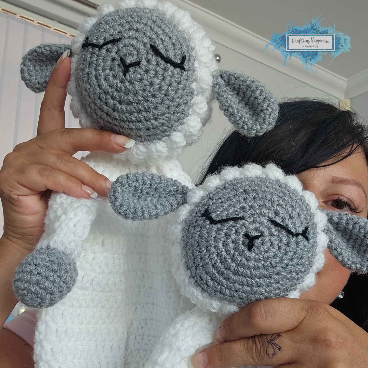 Lamb Ragdoll Baby Lovey Blanket Comforter Security Blanket Crochet Pattern | Baby Shower Gift - Farm Animals Sheep Lovey - Blankie For Baby