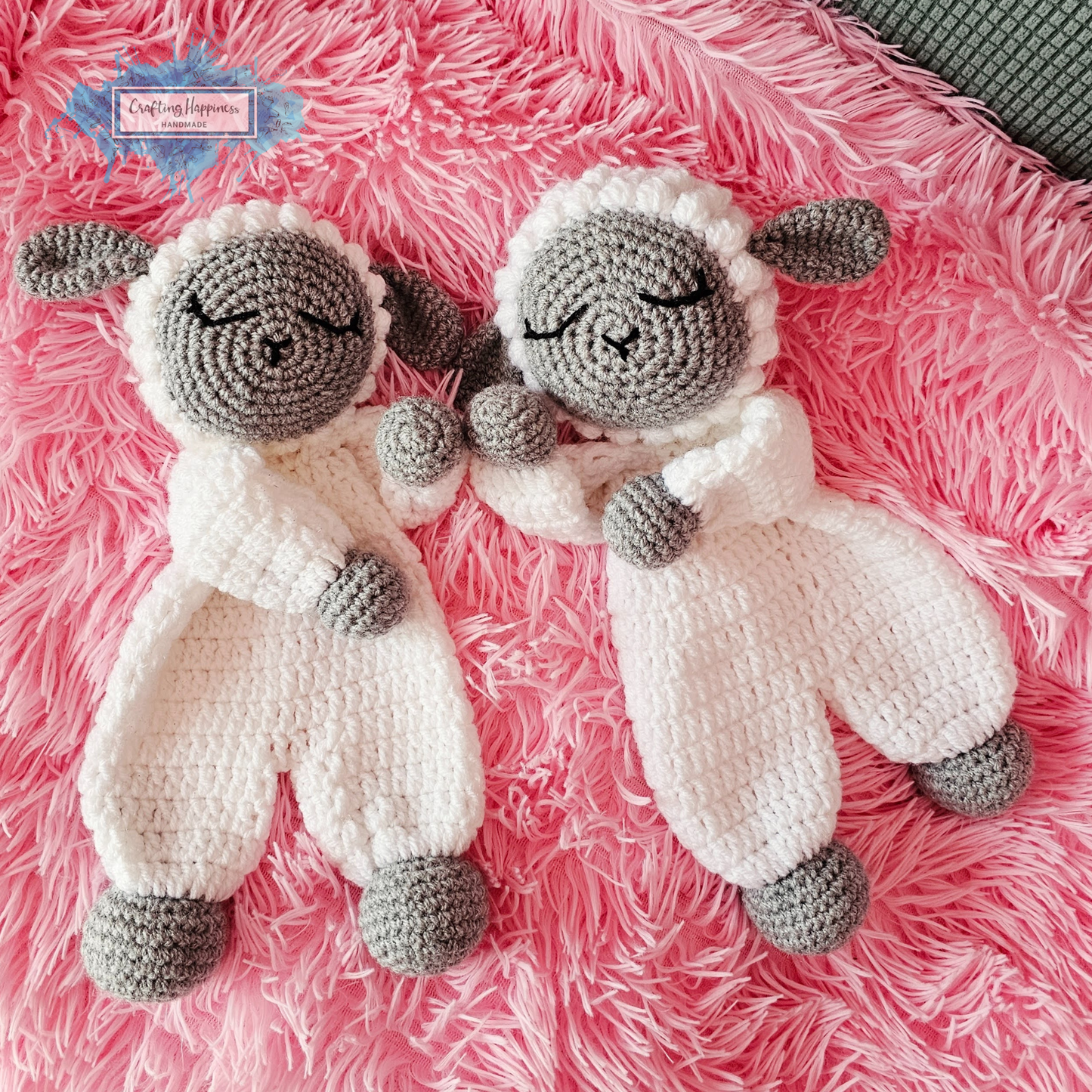 Lamb Ragdoll Baby Lovey Blanket Comforter Security Blanket Crochet Pattern | Baby Shower Gift - Farm Animals Sheep Lovey - Blankie For Baby