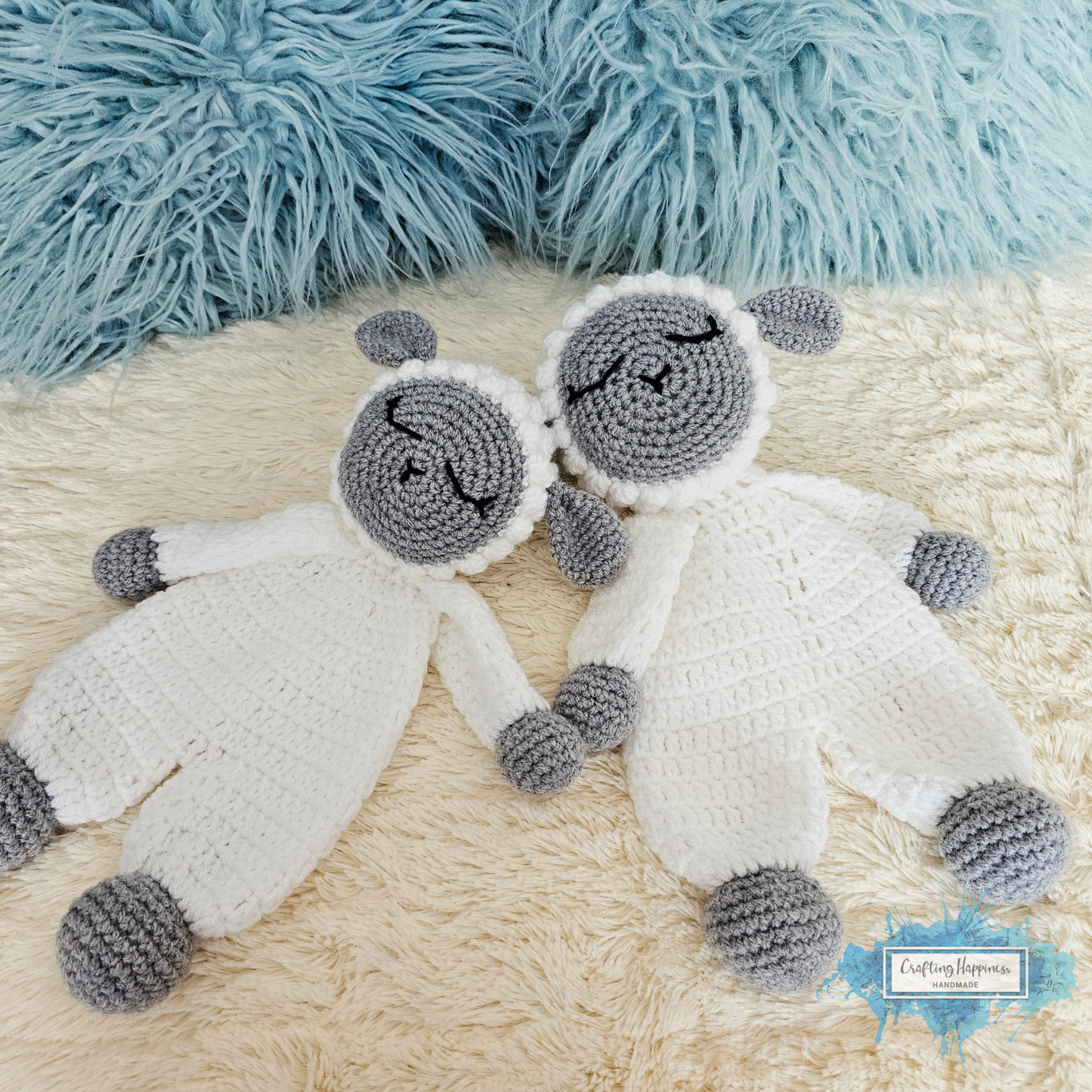 Lamb Ragdoll Baby Lovey Blanket Comforter Security Blanket Crochet Pattern | Baby Shower Gift - Farm Animals Sheep Lovey - Blankie For Baby