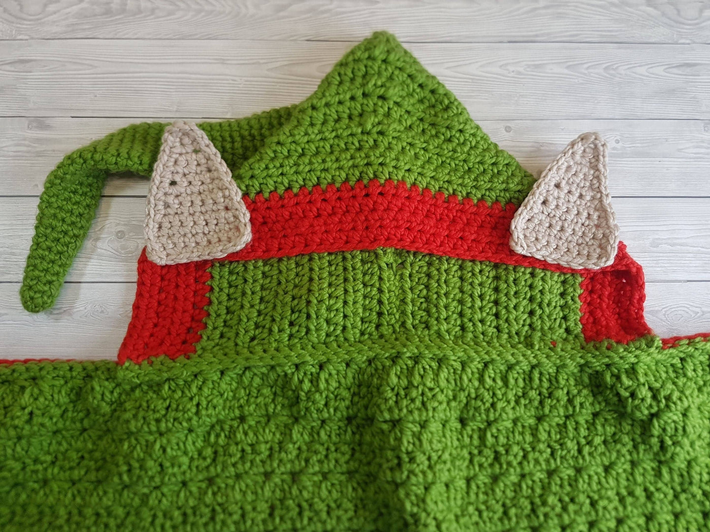 2in1 Hooded Christmas Elf Blanket Crochet Pattern | Christmas Afghan Adult Child Sizes Wearable Blanket Christmas Birthday Gift  Elf Blanket