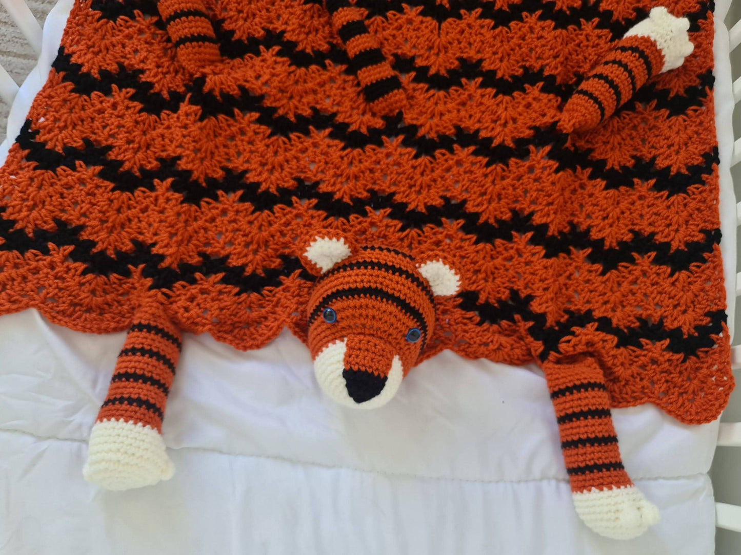 3in1 Jungle Tiger Folding Baby Blanket Crochet Pattern | Pram Toy Security Blanket Lovey Tiger Baby Shower Baby Gift Birthday Nursery Decor